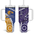 Custom Football Eagles and Dockers Tumbler With Handle 2026 Together Aboriginal Polynesian Pattern