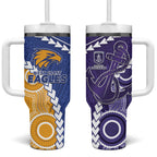 Custom Football Eagles and Dockers Tumbler With Handle 2026 Together Aboriginal Polynesian Pattern