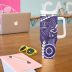 Custom Football Eagles and Dockers Tumbler With Handle 2026 Together Aboriginal Polynesian Pattern