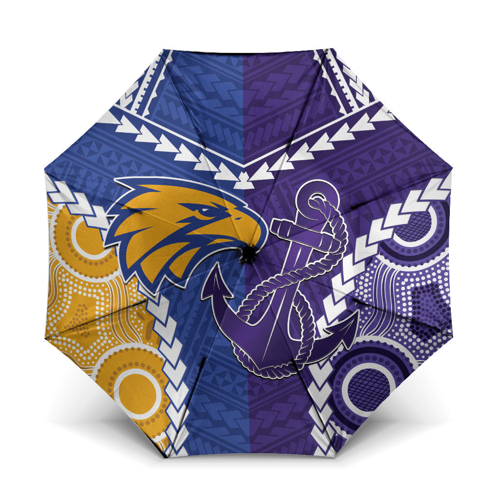 Football Eagles and Dockers Umbrella 2026 Together Aboriginal Polynesian Pattern