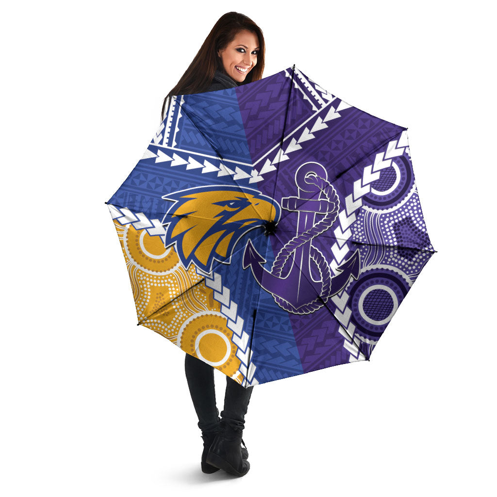 Football Eagles and Dockers Umbrella 2026 Together Aboriginal Polynesian Pattern