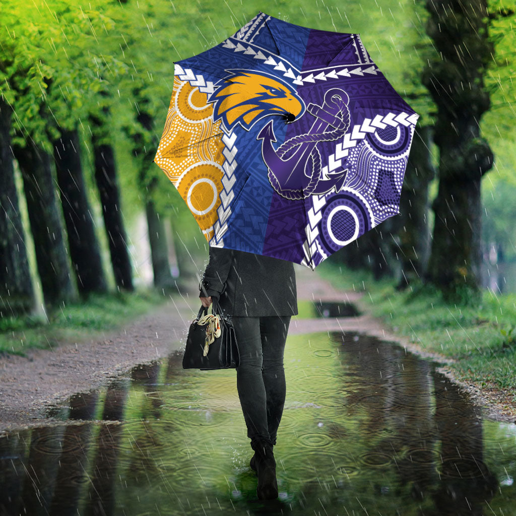 Football Eagles and Dockers Umbrella 2026 Together Aboriginal Polynesian Pattern