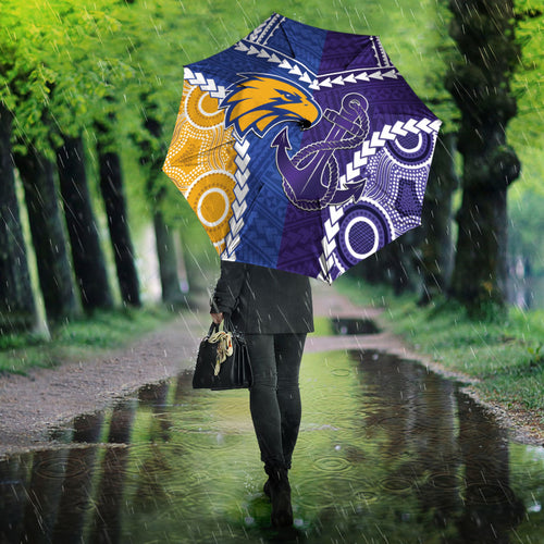 Football Eagles and Dockers Umbrella 2026 Together Aboriginal Polynesian Pattern