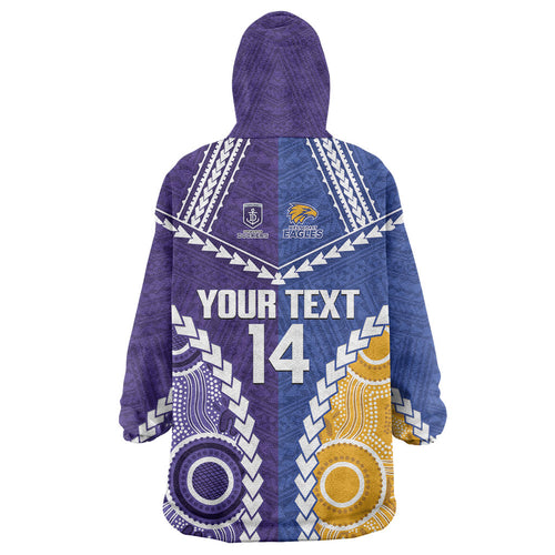 Custom Football Eagles and Dockers Wearable Blanket Hoodie 2026 Together Aboriginal Polynesian Pattern
