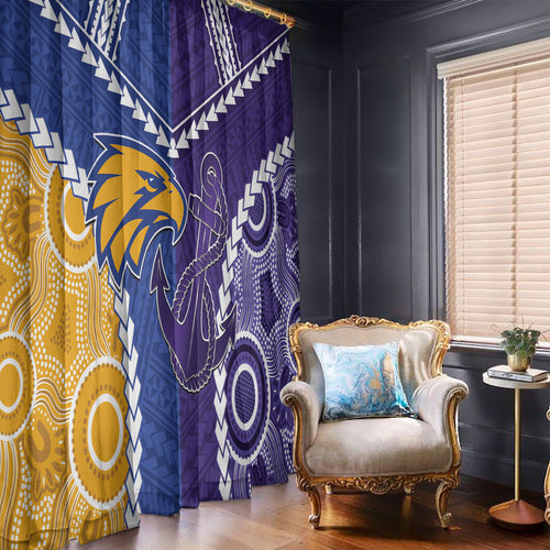Football Eagles and Dockers Window Curtain 2026 Together Aboriginal Polynesian Pattern
