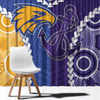 Football Eagles and Dockers Window Curtain 2026 Together Aboriginal Polynesian Pattern