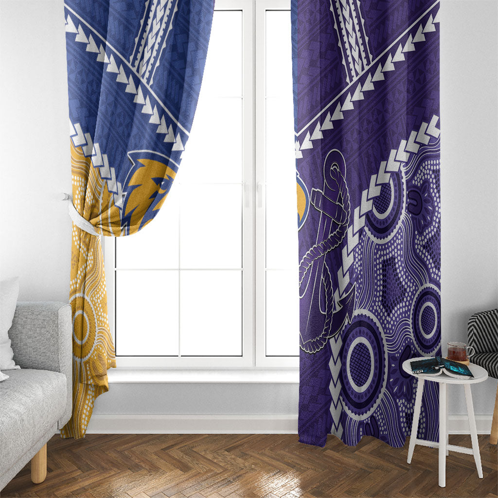 Football Eagles and Dockers Window Curtain 2026 Together Aboriginal Polynesian Pattern
