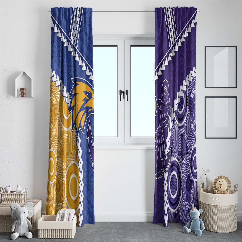 Football Eagles and Dockers Window Curtain 2026 Together Aboriginal Polynesian Pattern
