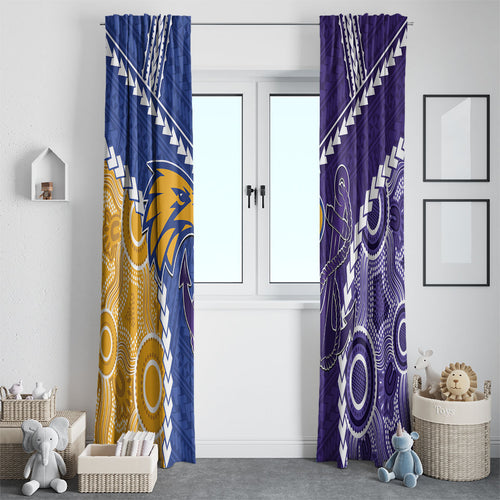 Football Eagles and Dockers Window Curtain 2026 Together Aboriginal Polynesian Pattern