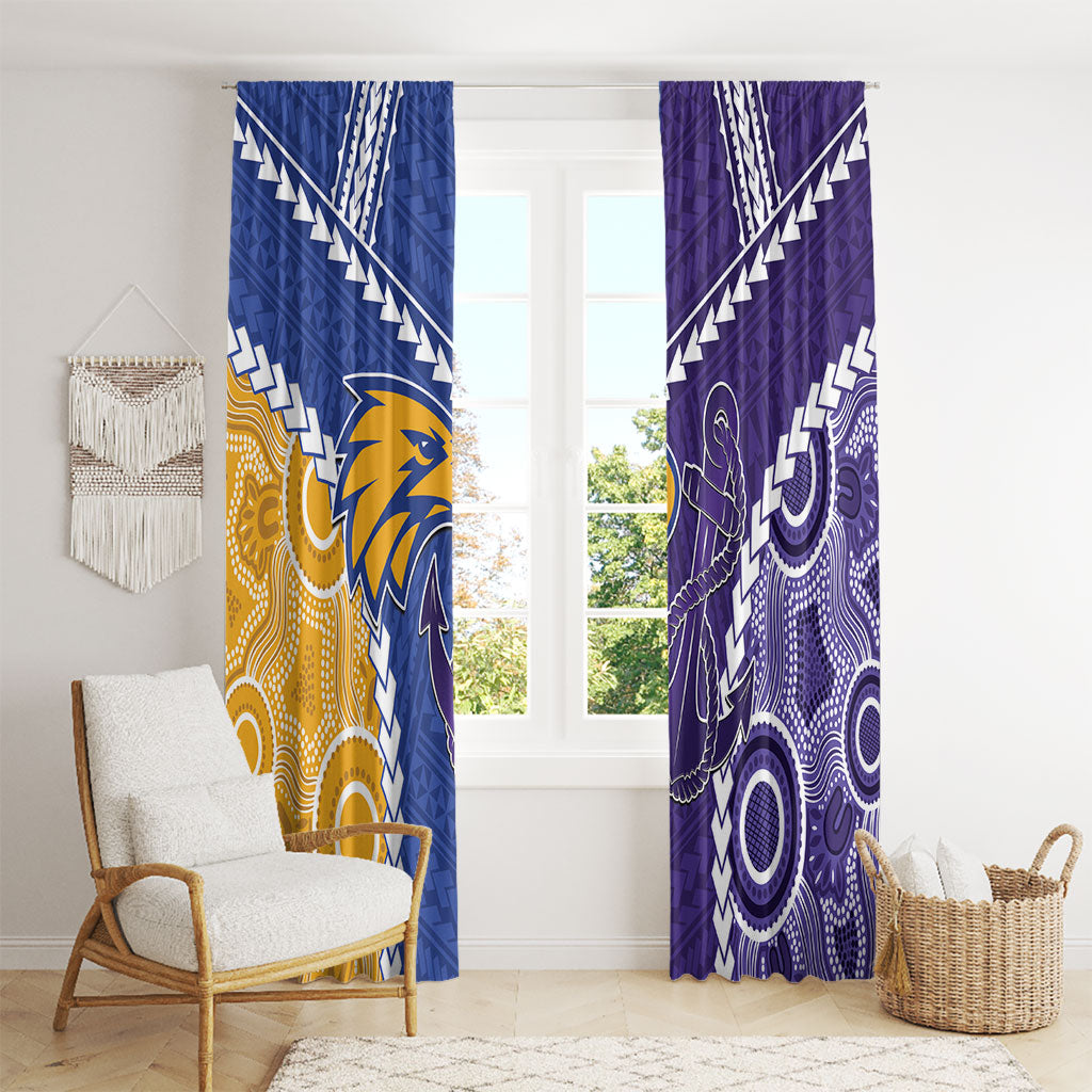 Football Eagles and Dockers Window Curtain 2026 Together Aboriginal Polynesian Pattern