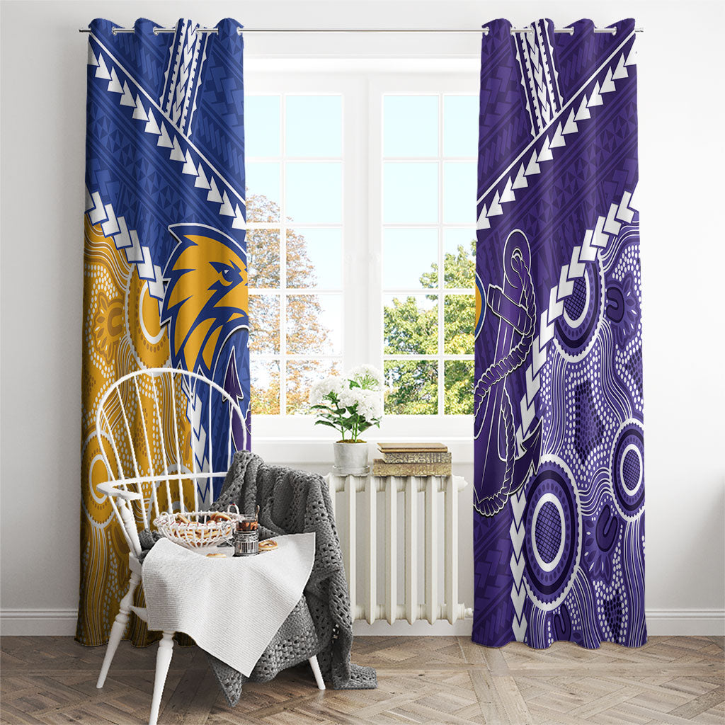 Football Eagles and Dockers Window Curtain 2026 Together Aboriginal Polynesian Pattern