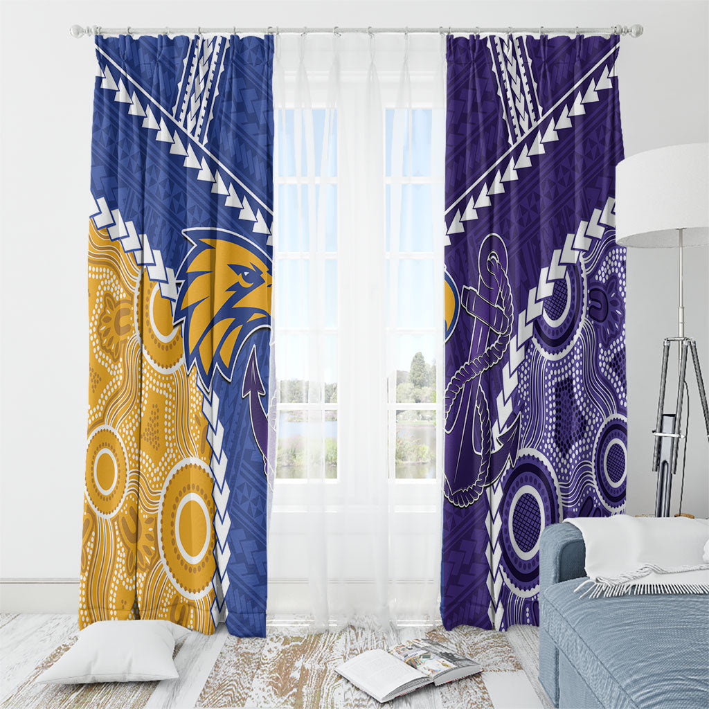 Football Eagles and Dockers Window Curtain 2026 Together Aboriginal Polynesian Pattern
