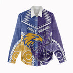 Custom Football Eagles and Dockers Women Casual Shirt 2026 Together Aboriginal Polynesian Pattern