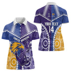 Custom Football Eagles and Dockers Women Polo Shirt 2026 Together Aboriginal Polynesian Pattern