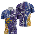 Custom Football Eagles and Dockers Zipper Polo Shirt 2026 Together Aboriginal Polynesian Pattern