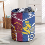 Rugby Broncos and Eels Laundry Basket 2026 Together Aboriginal Polynesian Pattern
