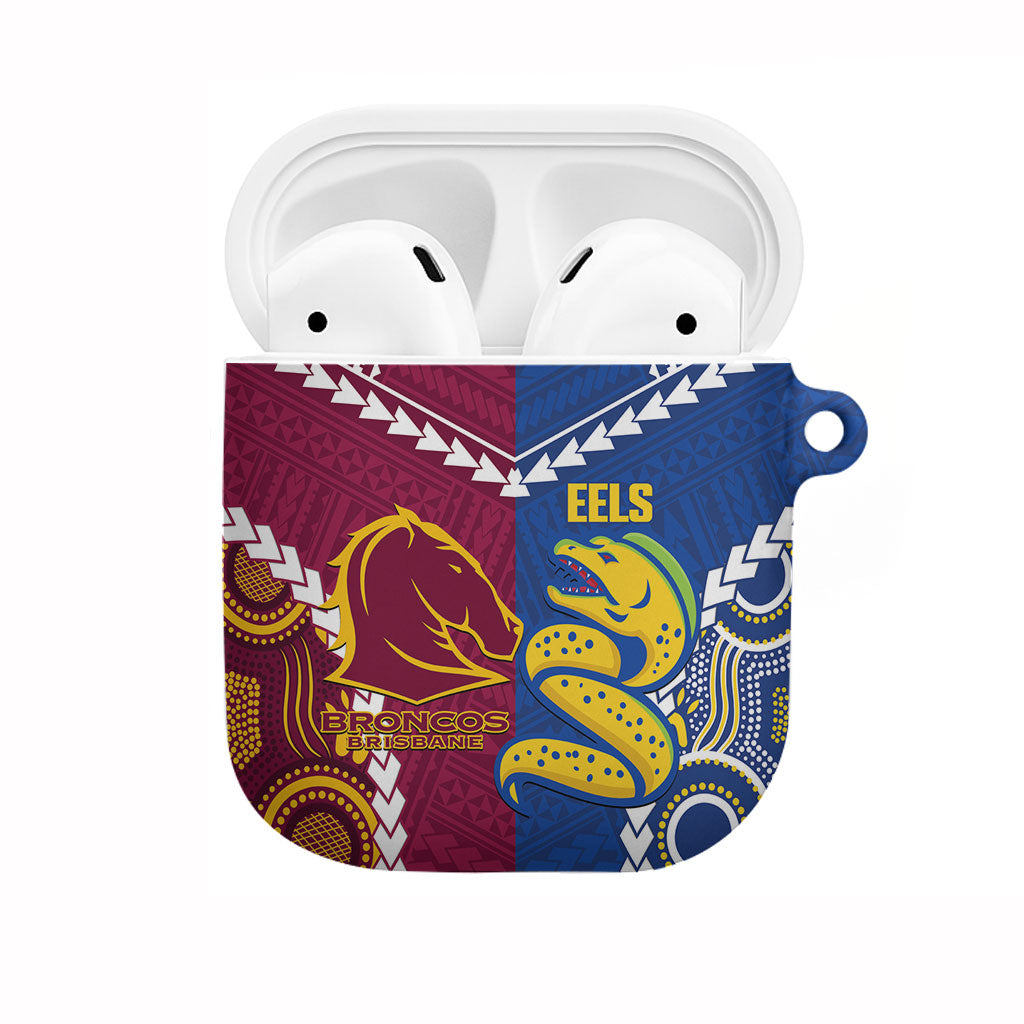 Rugby Broncos and Eels AirPods Case 2026 Together Aboriginal Polynesian Pattern