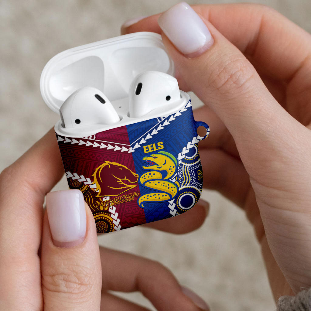 Rugby Broncos and Eels AirPods Case 2026 Together Aboriginal Polynesian Pattern