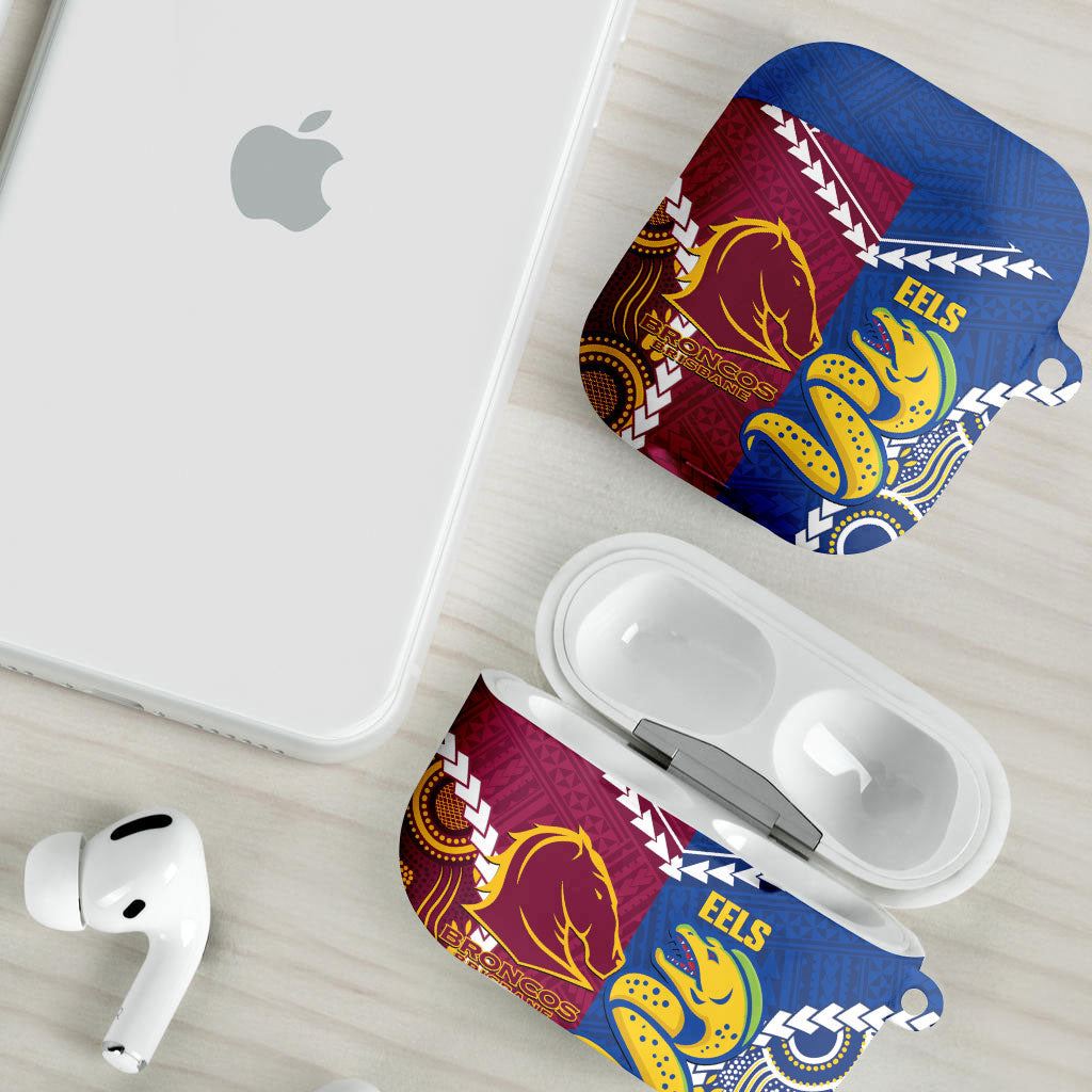 Rugby Broncos and Eels AirPods Case 2026 Together Aboriginal Polynesian Pattern
