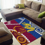 Rugby Broncos and Eels Area Rug 2026 Together Aboriginal Polynesian Pattern