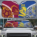 Rugby Broncos and Eels Auto Sun Shade 2026 Together Aboriginal Polynesian Pattern