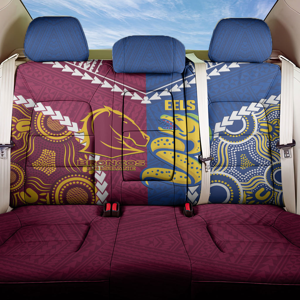 Rugby Broncos and Eels Back Car Seat Cover 2026 Together Aboriginal Polynesian Pattern