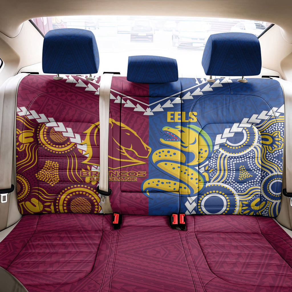Rugby Broncos and Eels Back Car Seat Cover 2026 Together Aboriginal Polynesian Pattern