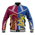 Custom Rugby Broncos and Eels Baseball Jacket 2026 Together Aboriginal Polynesian Pattern