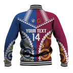 Custom Rugby Broncos and Eels Baseball Jacket 2026 Together Aboriginal Polynesian Pattern