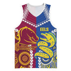 Custom Rugby Broncos and Eels Basketball Jersey 2026 Together Aboriginal Polynesian Pattern