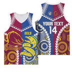 Custom Rugby Broncos and Eels Basketball Jersey 2026 Together Aboriginal Polynesian Pattern