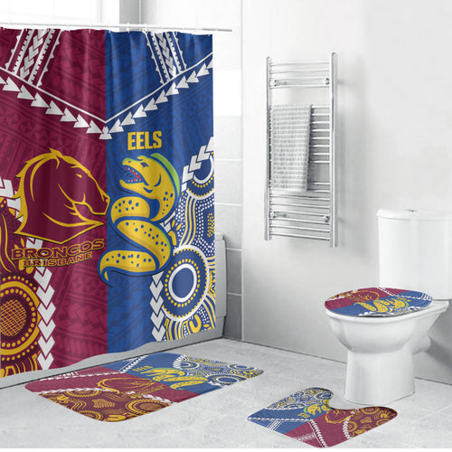 Rugby Broncos and Eels Bathroom Set 2026 Together Aboriginal Polynesian Pattern