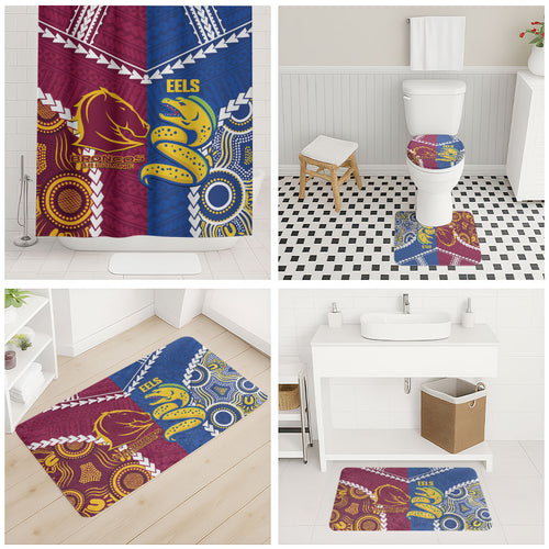 Rugby Broncos and Eels Bathroom Set 2026 Together Aboriginal Polynesian Pattern