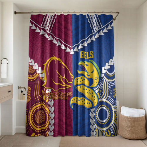 Rugby Broncos and Eels Bathroom Set 2026 Together Aboriginal Polynesian Pattern