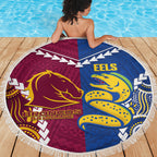 Rugby Broncos and Eels Beach Blanket 2026 Together Aboriginal Polynesian Pattern