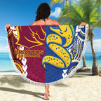 Rugby Broncos and Eels Beach Blanket 2026 Together Aboriginal Polynesian Pattern