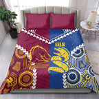 Rugby Broncos and Eels Bedding Set 2026 Together Aboriginal Polynesian Pattern