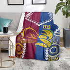 Rugby Broncos and Eels Blanket 2026 Together Aboriginal Polynesian Pattern