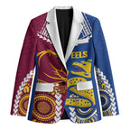 Custom Rugby Broncos and Eels Blazer 2026 Together Aboriginal Polynesian Pattern
