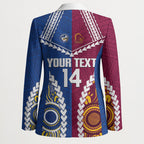 Custom Rugby Broncos and Eels Blazer 2026 Together Aboriginal Polynesian Pattern