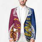 Custom Rugby Broncos and Eels Blazer 2026 Together Aboriginal Polynesian Pattern