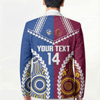 Custom Rugby Broncos and Eels Blazer 2026 Together Aboriginal Polynesian Pattern