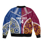 Custom Rugby Broncos and Eels Bomber Jacket 2026 Together Aboriginal Polynesian Pattern