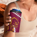 Custom Rugby Broncos and Eels 4 in 1 Can Cooler Tumbler 2026 Together Aboriginal Polynesian Pattern