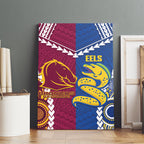 Rugby Broncos and Eels Canvas Wall Art 2026 Together Aboriginal Polynesian Pattern