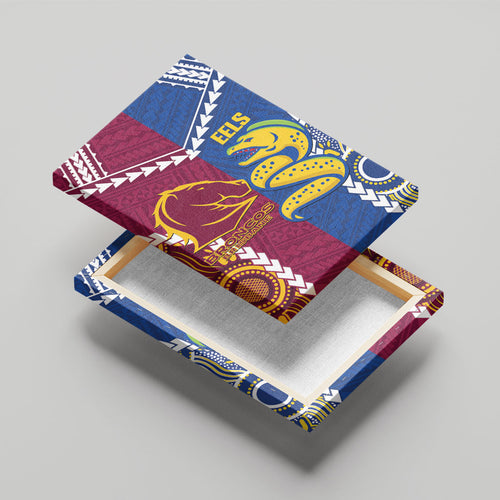 Rugby Broncos and Eels Canvas Wall Art 2026 Together Aboriginal Polynesian Pattern