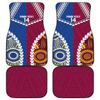 Custom Rugby Broncos and Eels Car Mats 2026 Together Aboriginal Polynesian Pattern