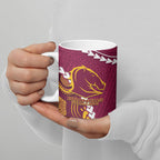Custom Rugby Broncos and Eels Ceramic Mug 2026 Together Aboriginal Polynesian Pattern