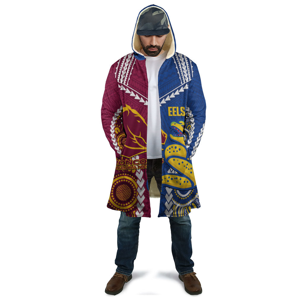 Custom Rugby Broncos and Eels Cloak 2026 Together Aboriginal Polynesian Pattern