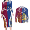 Custom Rugby Broncos and Eels Couples Matching Long Sleeve Bodycon Dress and Long Sleeve Button Shirt 2026 Together Aboriginal Polynesian Pattern